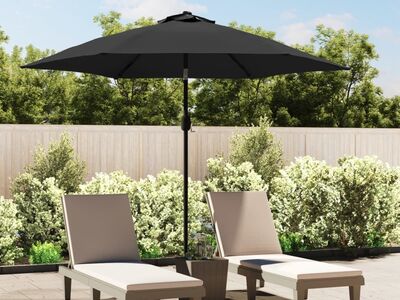 vidaXL päikesevari LED-tuledega, teraspostiga, 300 cm, antratsiit