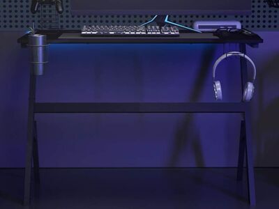 vidaXL mänguri arvutilaud Y-jalgadega, must, 110x60x75 cm