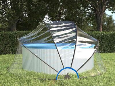 vidaXL basseinikuppel, ümar, 315 x 158 cm, PVC