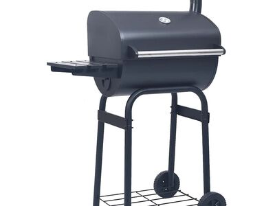 vidaXL söegrill/suitsuahi alumise riiuliga, must