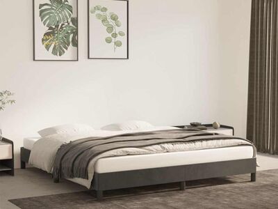 vidaXL voodiraam ilma madratsita, tumehall, 180x200 cm, samet