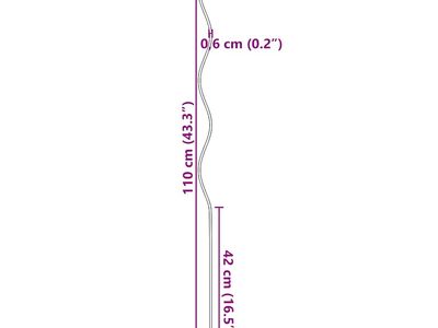 vidaXL spiraalsed taimetoed 20 tk, tsingitud teras, 110 cm
