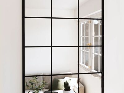vidaXL seinapeegel, must, 80 x 60 cm, metall
