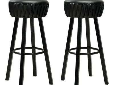 vidaXL baaritoolid 2 tk, must, kunstnahk