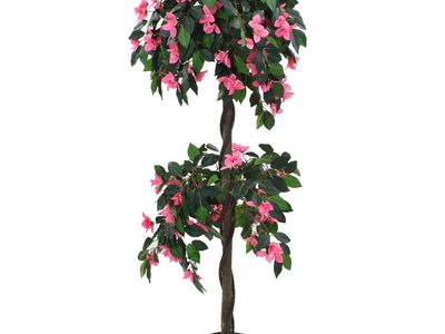 vidaXL kunsttaim rododendron potiga, 310 cm, roheline ja roosa