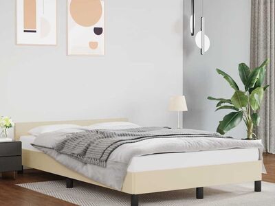 vidaXL voodiraam peatsiga ilma madratsikreemita 120x200 cm