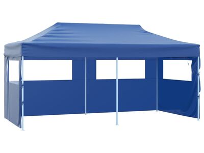 vidaXL professionaalne kokkupandav peotelk 4 seina 3 x 6 teras sinine