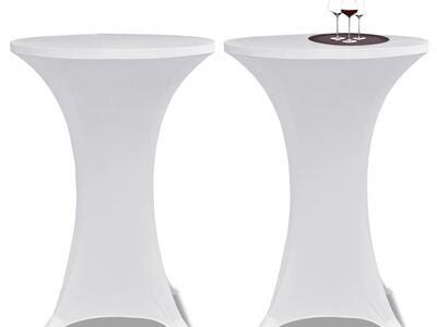 Kõrge laua kate  Ø 70 cm, veniv valge 2 tk