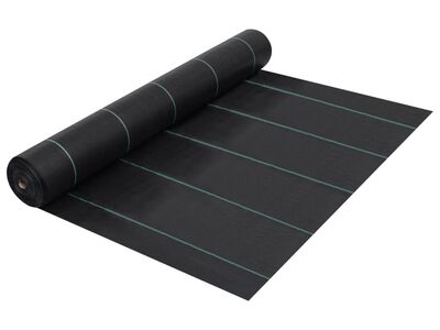 vidaXL umbrohumatt, must, 2 x 25 m, PP