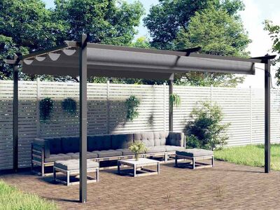 vidaXL aia varjualune eemaldatava katusega, 4 x 3 m, antratsiithall