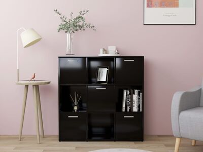 vidaXL raamaturiiul must 90 x 30 x 90 cm tehispuit