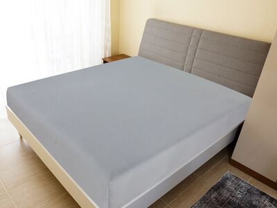 vidaXL kummiga voodilinad, 2 tk, hall, 140x200 cm, puuvill