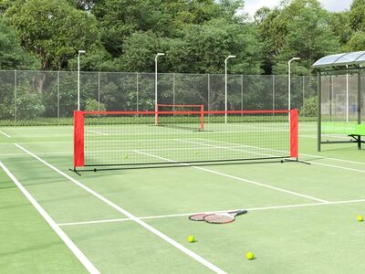 vidaXL tennisevõrk, must ja punane, 400 x 100 x 87 cm, polüester