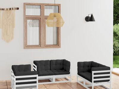vidaXL 6-osaline aiamööbli komplekt istmepatjadega, männipuit
