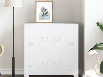 vidaXL tööstuslik hoiukirst valge 75x40x80 cm teras