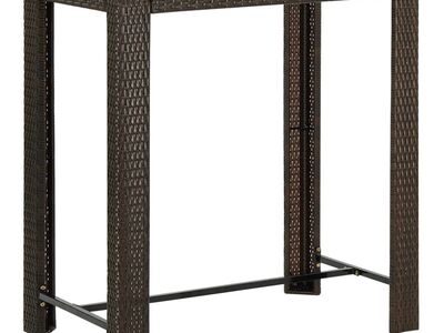 vidaXL aia baarilaud, pruun, 100 x 60,5 x 110,5 cm, polürotang