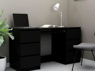 vidaXL kirjutuslaud, must, 140 x 50 x 77 cm tehispuit