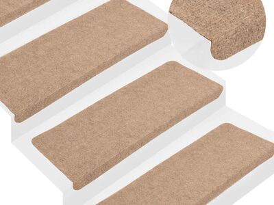 vidaXL isekleepuv trepivaip, 15 tk, 65x24,5x3,5 cm, beež