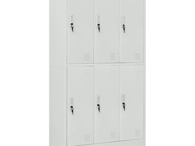 vidaXL lukustatav hoiukapp 6 kapiga, terasest 90 x 45 x 180 cm, hall