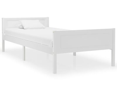 vidaXL voodiraam, männipuit, valge, 100 x 200 cm
