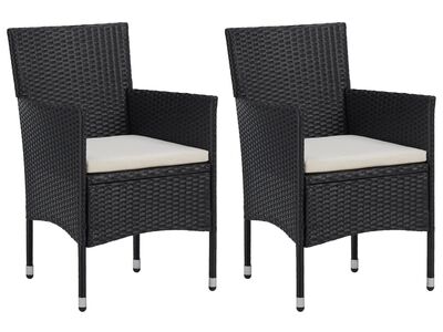vidaXL aia söögitoolid 2 tk polürotang must