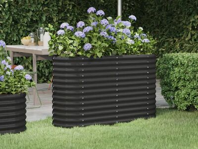 vidaXL aia taimelava, galvaniseeritud teras, 114x40x68 cm, antratsiit