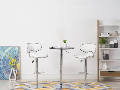 vidaXL baaripukid 2 tk, valge, kunstnahk