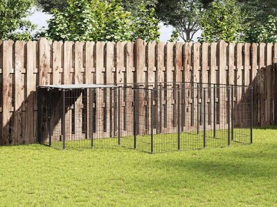vidaXL koeraaedik, must, 6.05 m², teras