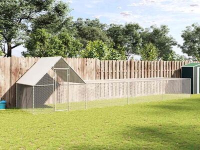vidaXL kanakuut, 8 x 2 x 2 m, tsingitud teras
