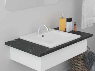 vidaXL sisseehitatud valamu, 42 x 39 x 18 cm, keraamiline, valge