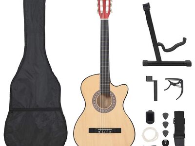 vidaXL 12-osaline akustilise kitarri komplekt 6 keelega, 38''
