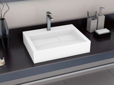 vidaXL valamu 60x38x11 cm mineraalne valatud / marmor valatud valge
