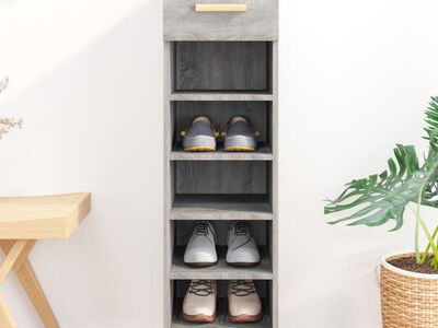 vidaXL jalatsikapp, hall Sonoma tamm, 30 x 35 x 105 cm, tehispuit