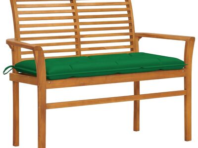 vidaXL aiapink rohelise padjaga, 112 cm, toekas tiikpuu