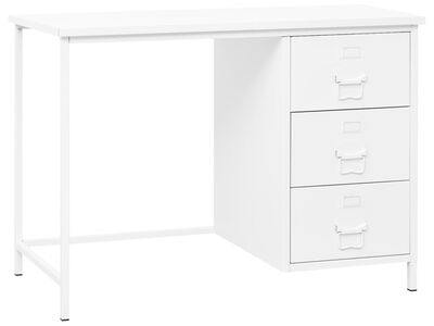 vidaXL industriaalne sahtlitega valge 105x52x75 cm teras