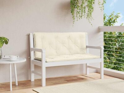 vidaXL aiapingi istmepadi kreemjasvalge 120x(50+50)x7 cm Oxford kangas