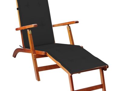 vidaXL lamamistool jalatoe ja istmepadjaga, akaatsiapuit