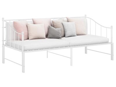 vidaXL lahtikäiv diivanvoodiraam valge metall 90 x 200 cm