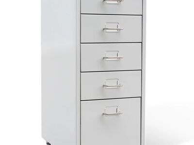 vidaXL metallist kontorikapp 5 sahtliga, hall 68,5 cm, teras