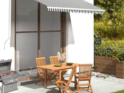 vidaXL varikatuse asenduskangas, antratsiithall ja valge, 3 x 2,5 m