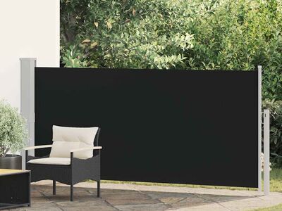 vidaXL lahtitõmmatav külgsein, 140 x 300 cm, must