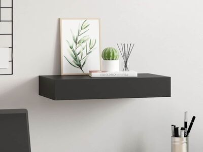 vidaXL seinariiul sahtliga, must, 48 x 25 x 8 cm