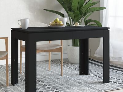 vidaXL söögilaud, must 120 x 60 x 76 cm tehispuit