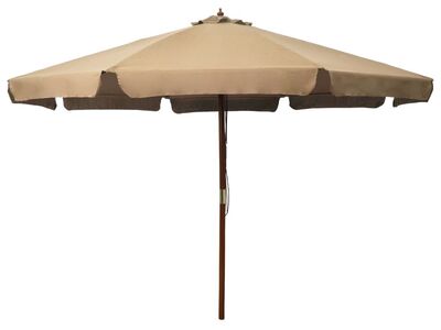 vidaXL päikesevari puust postiga 330 cm, pruunikashall