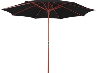 vidaXL päikesevari puust postiga 300 x 258 cm, must