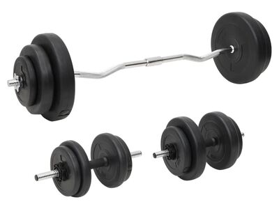 vidaXL kangi ja hantlite komplekt ketastega, 60 kg