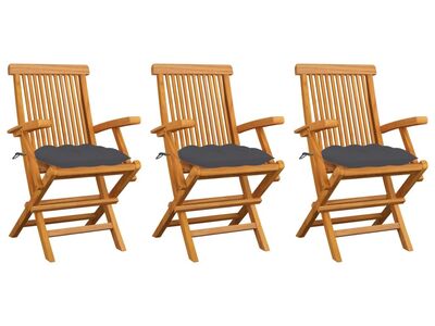 vidaXL aiatoolid antratsiithallide istmepatjadega, 3 tk, tiikpuu