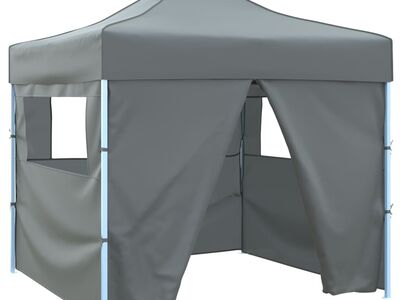 vidaXL kokkupandav pop-up peotelk 4 külgseinaga 3 x 3 m antratsiithall