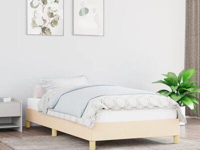 vidaXL voodiraam ilma madratsita , kreemjas, 90x200cm, kangas