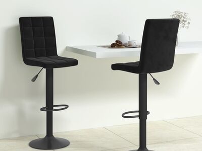 vidaXL baaritoolid 2 tk, must, samet